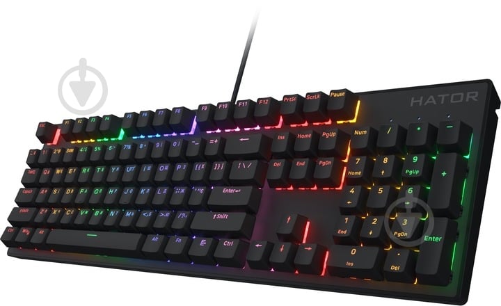 Клавіатура Hator Icefall Mecha Rainbow Hator Origin Red USB (HTK104UA) black - фото 3