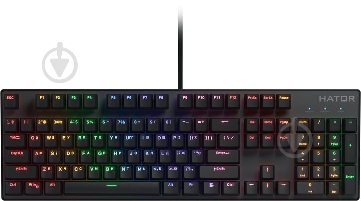 Клавіатура Hator Icefall Mecha Rainbow Hator Origin Red USB (HTK104UA) black - фото 1