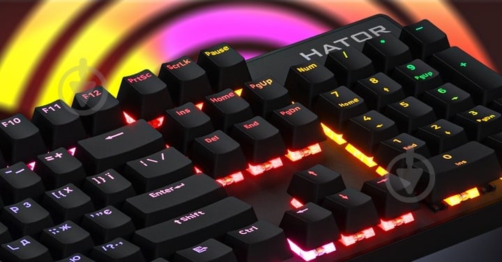 Клавіатура Hator Icefall Mecha Rainbow Hator Origin Red USB (HTK104UA) black - фото 9