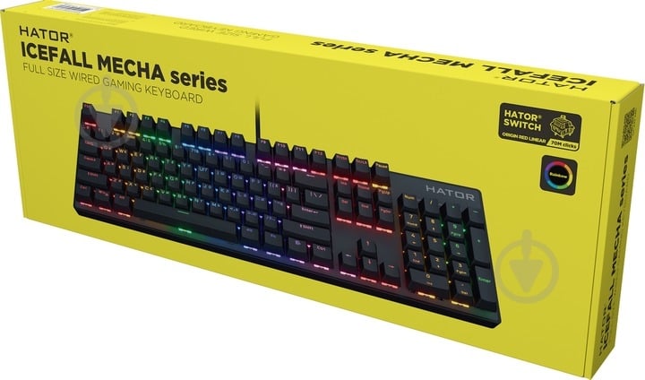 Клавіатура Hator Icefall Mecha Rainbow Hator Origin Red USB (HTK104UA) black - фото 7