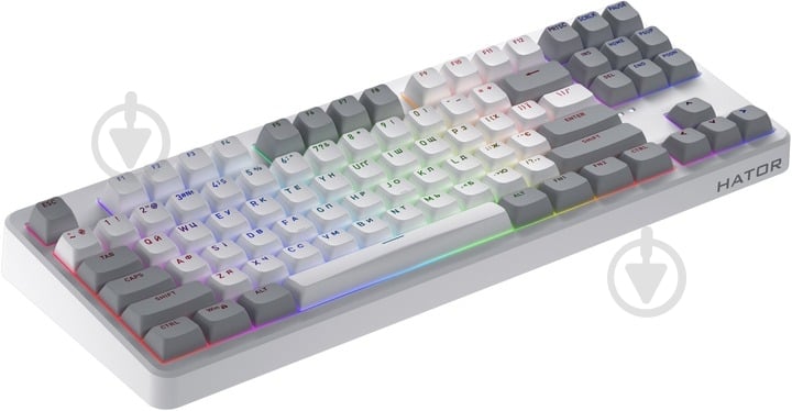 Клавіатура бездротова Hator Rockfall 3 Mecha TKL QMK/VIA Orange Wireless (HTK851UA) white - фото 4