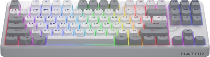 Клавіатура бездротова Hator Rockfall 3 Mecha TKL QMK/VIA Orange Wireless (HTK851UA) white - фото 2