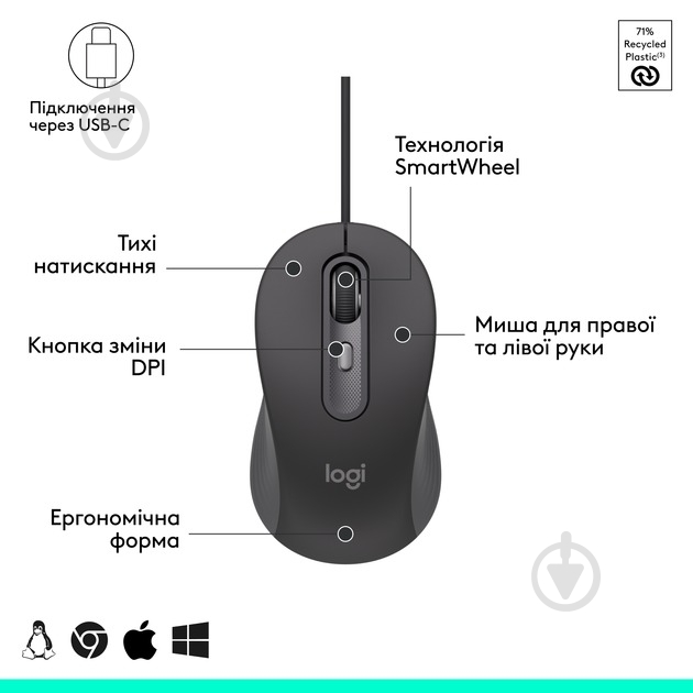 Мышка Logitech Signature M520 USB black (910-007511) - фото 6