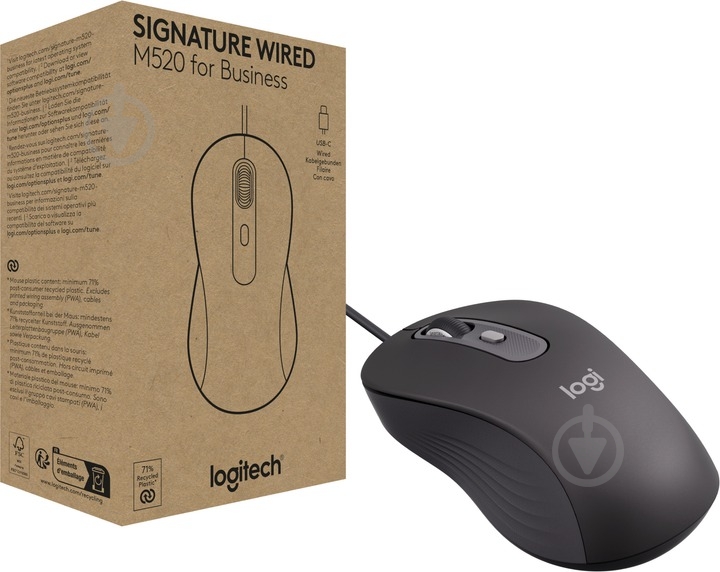 Мышка Logitech Signature M520 USB black (910-007511) - фото 1