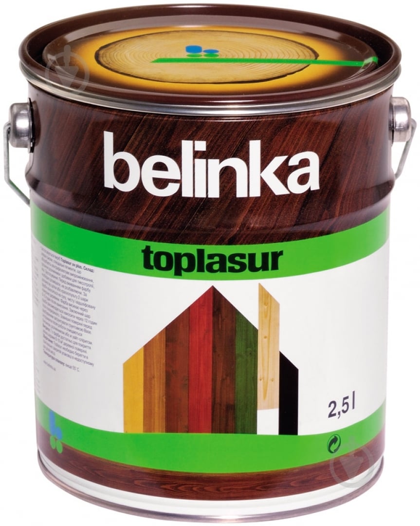 Краска-лазурь Belinka Toplasur 15 дуб полуглянец 2,5 л - фото 2
