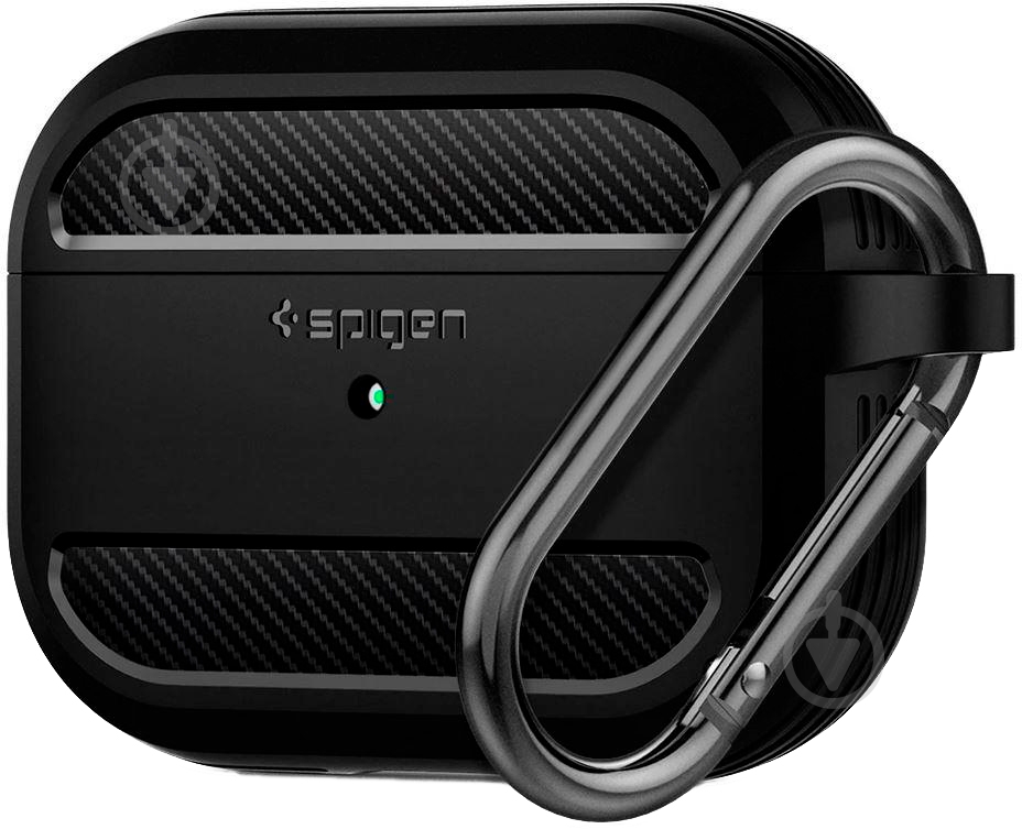 Чехол для наушников Spigen Rugged Armor black ASD00540 для Airpods Pro - фото 1