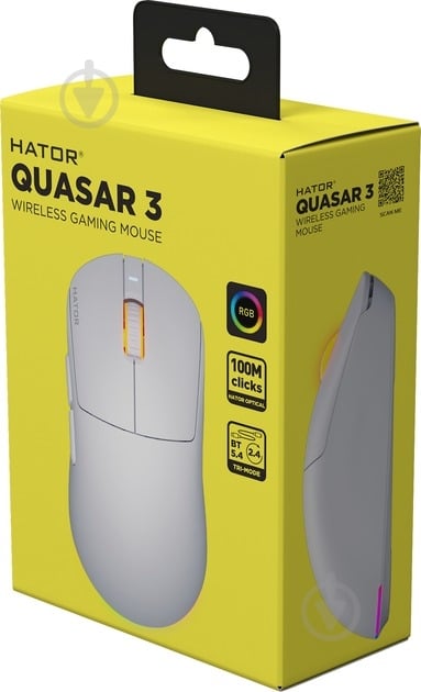 Мышка Hator Quasar 3 Wireless white (HTM731) - фото 7 Мышка Hator Quasar 3 Wireless white (HTM731) - фото 7