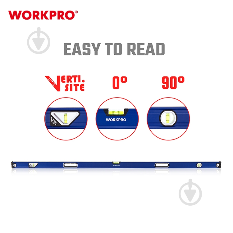 Рівень 180 см WORKPRO PRO WP262018 - фото 2