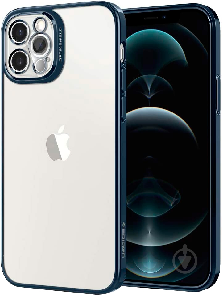 Чохол Spigen Optik Crystal для Apple iPhone 12 / Apple iPhone 12 Pro (ACS02753) chrome pacific - фото 1