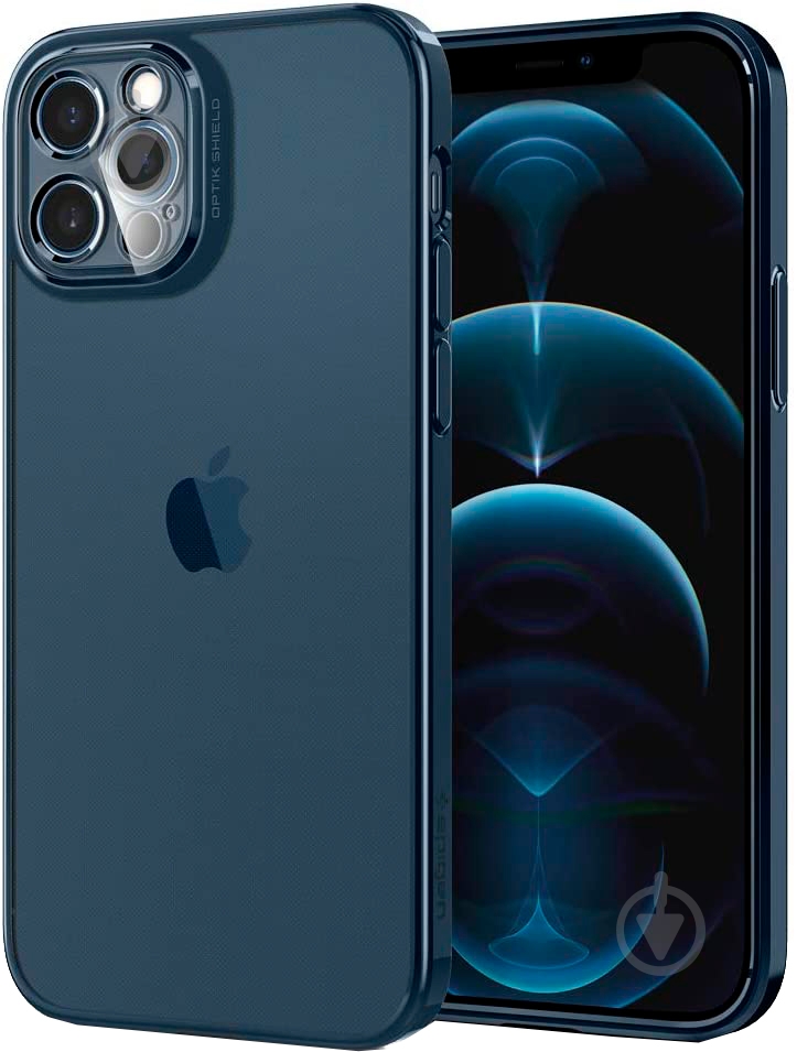 Чохол Spigen Optik Crystal для Apple iPhone 12 / Apple iPhone 12 Pro (ACS02753) chrome pacific - фото 2