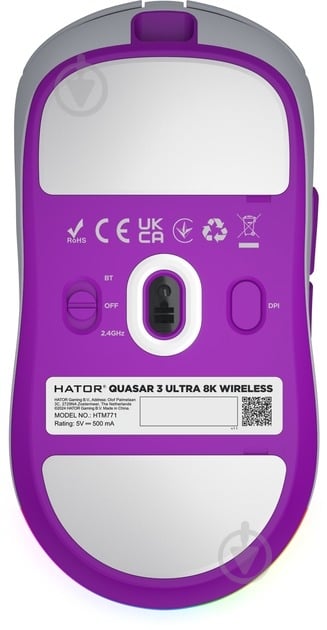 Мышка Hator Quasar 3 Ultra 8K Wireless white (HTM771) - фото 7 Мышка Hator Quasar 3 Ultra 8K Wireless white (HTM771) - фото 7