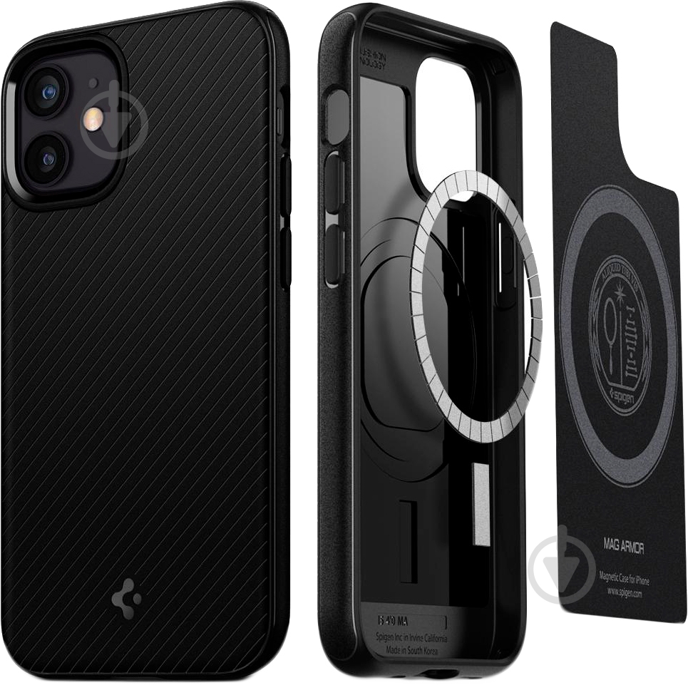 Чехол Spigen Mag Armor для Apple iPhone 12 Mini (ACS01866) black - фото 3