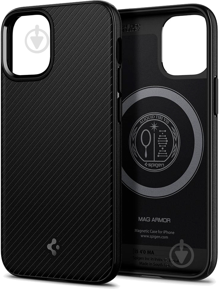 Чехол Spigen Mag Armor для Apple iPhone 12 Mini (ACS01866) black - фото 6