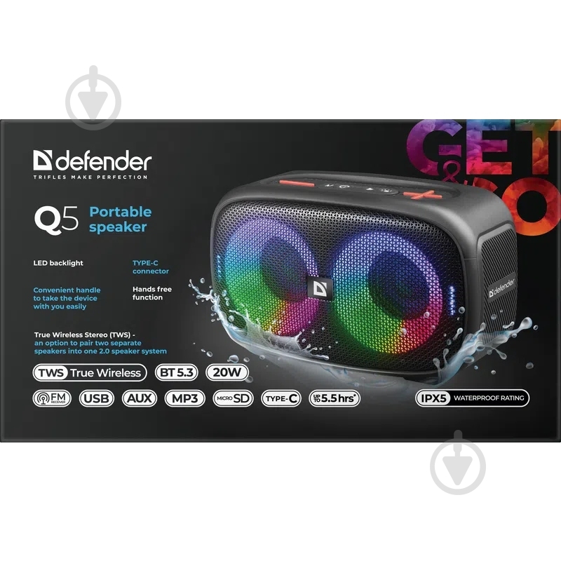 Акустическая система Defender Q5 1.0 black - фото 6