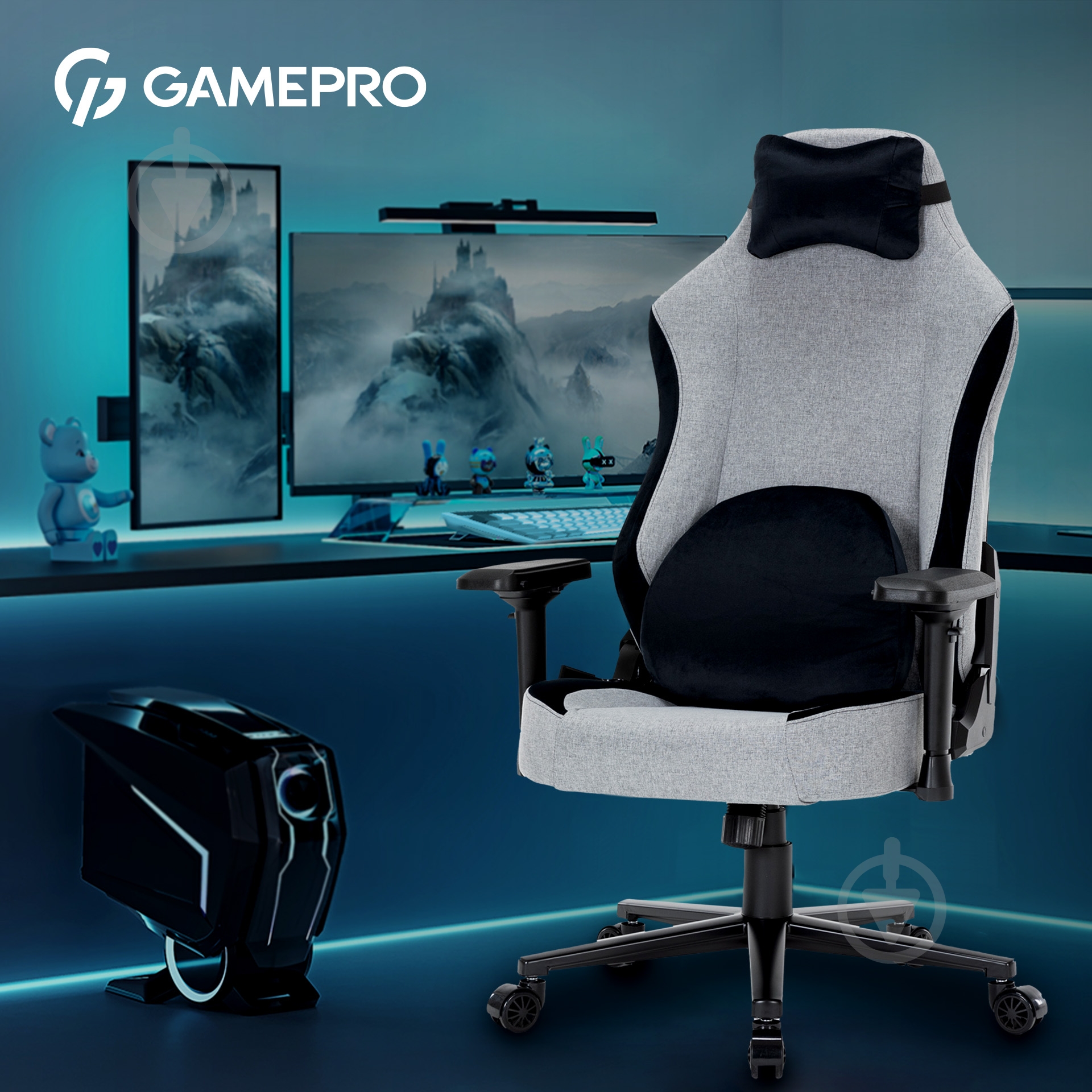 Кресло игровое GamePro GC715DG серый - фото 16 Кресло игровое GamePro GC715DG серый - фото 16