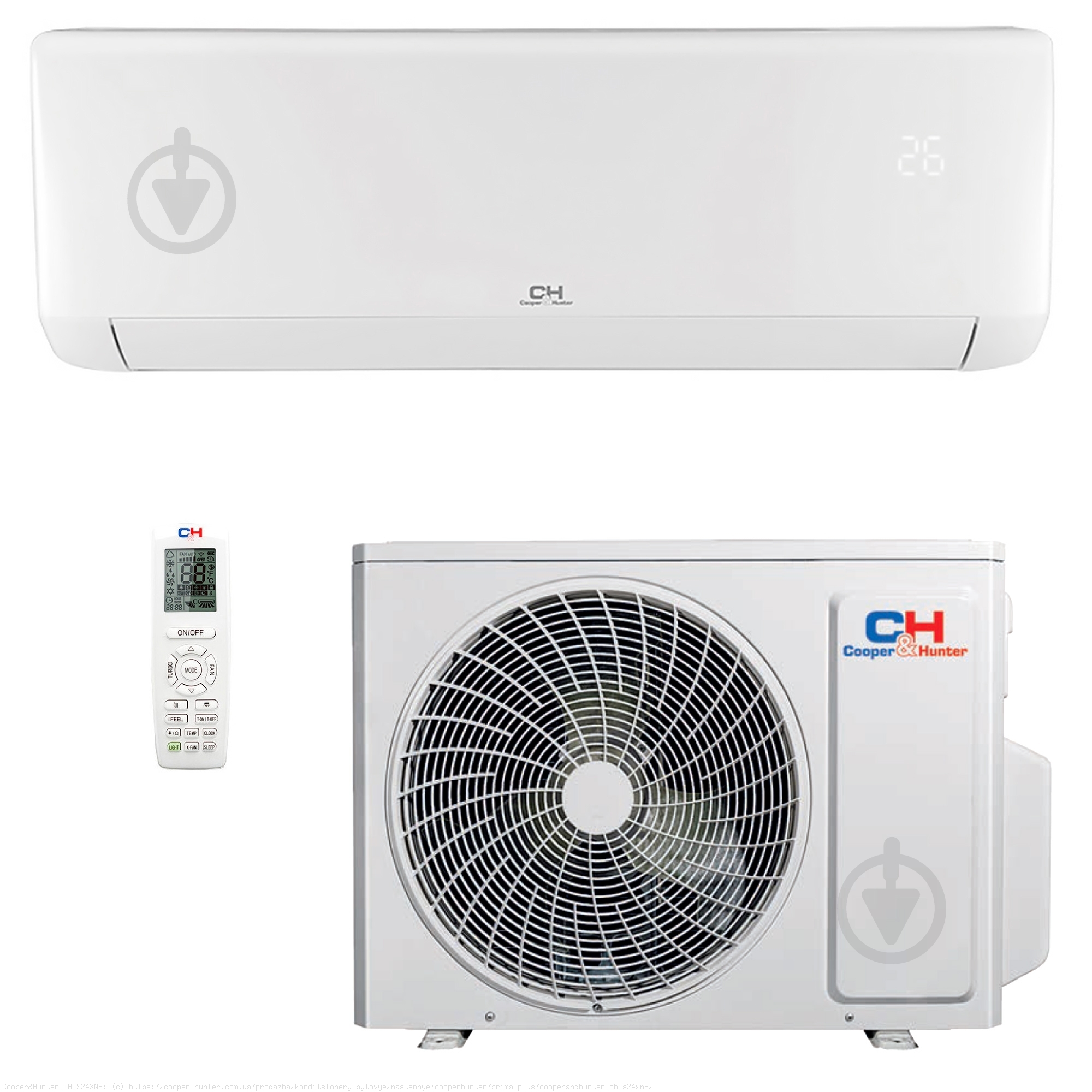Кондиционер Cooper&Hunter Prima Plus CH-S24XN8 (on-off/ 24K) - фото 1
