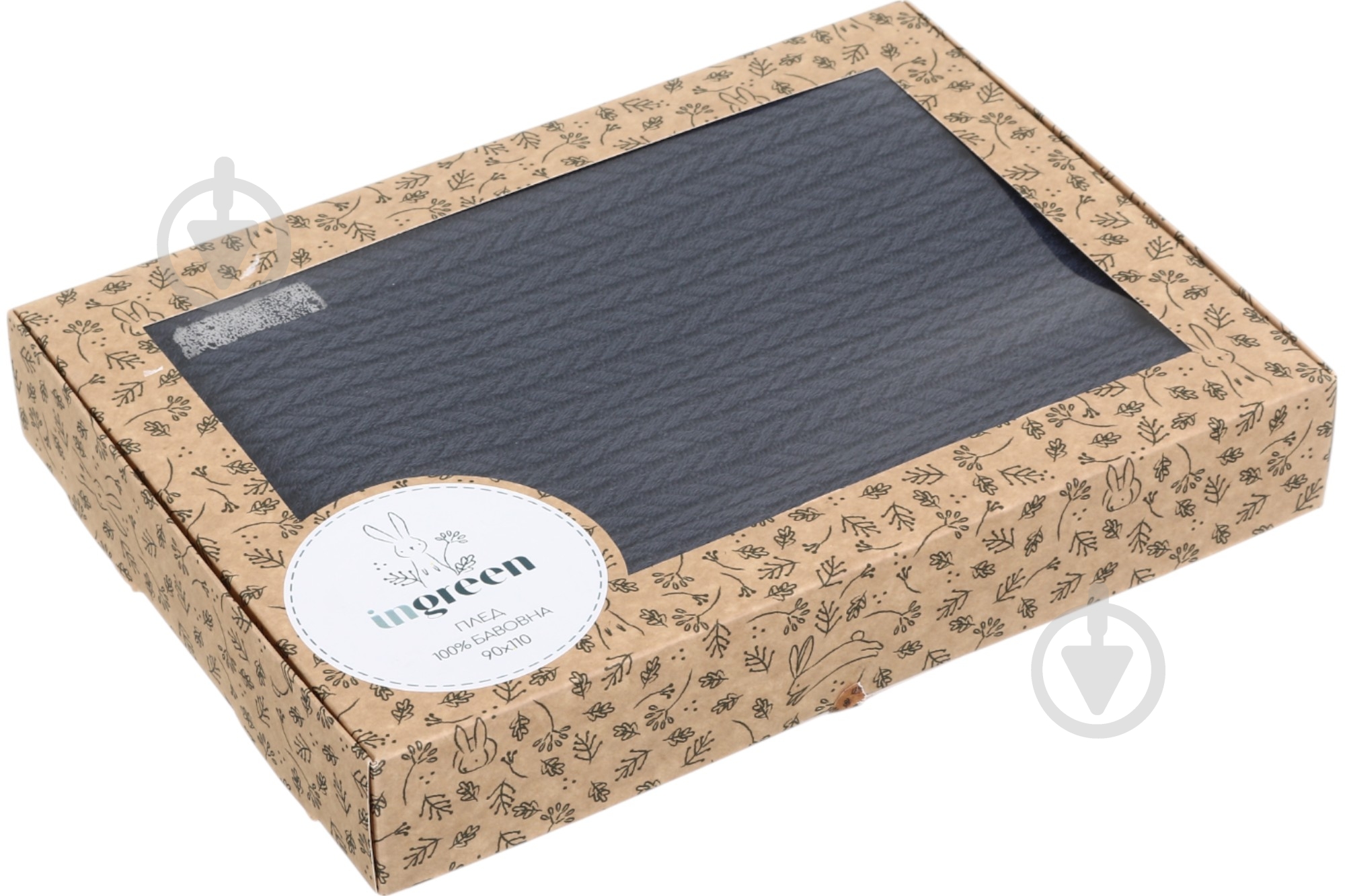 Плед INVO Косы 90x90 см темно-синий - фото 6 Плед INVO Косы 90x90 см темно-синий - фото 6