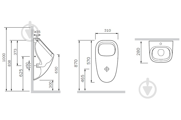 Писсуар AM.PM Spirit 2.0 C707006WH - фото 6 Писсуар AM.PM Spirit 2.0 C707006WH - фото 6
