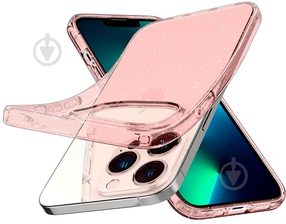 Чехол Spigen Liquid Crystal Glitter для Apple iPhone 13 Pro (ACS03256) rose quartz - фото 6