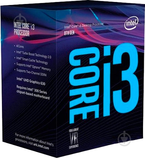 Процессор Intel Core i3-8100 3,6 GHz Socket 1151 Box (BX80684I38100) - фото 1 Процессор Intel Core i3-8100 3,6 GHz Socket 1151 Box (BX80684I38100) - фото 1