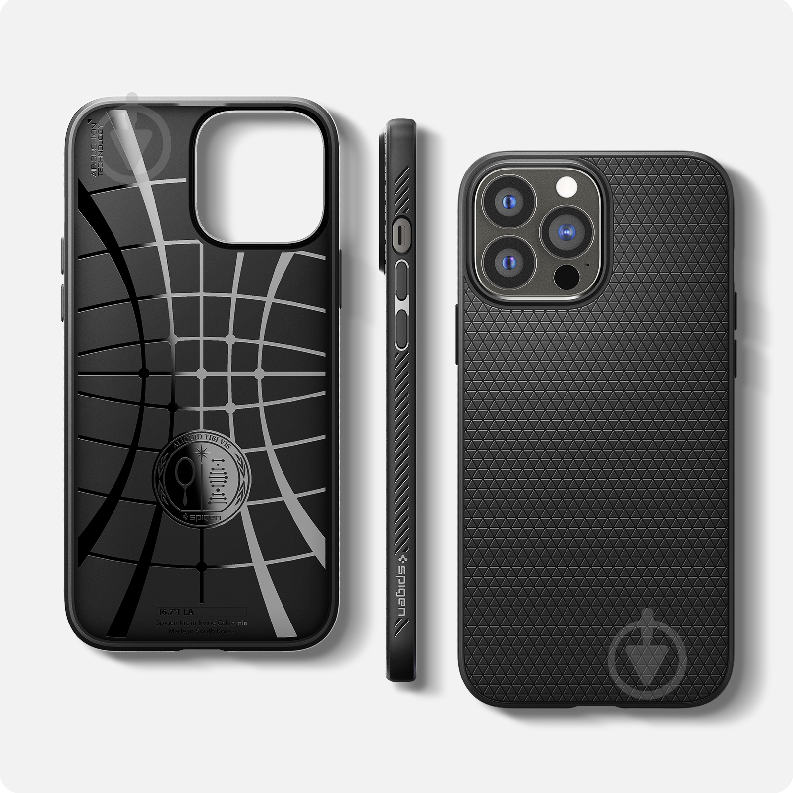 Чехол Spigen Liquid Air для Apple iPhone 13 Pro Max (ACS03201) matt black - фото 11
