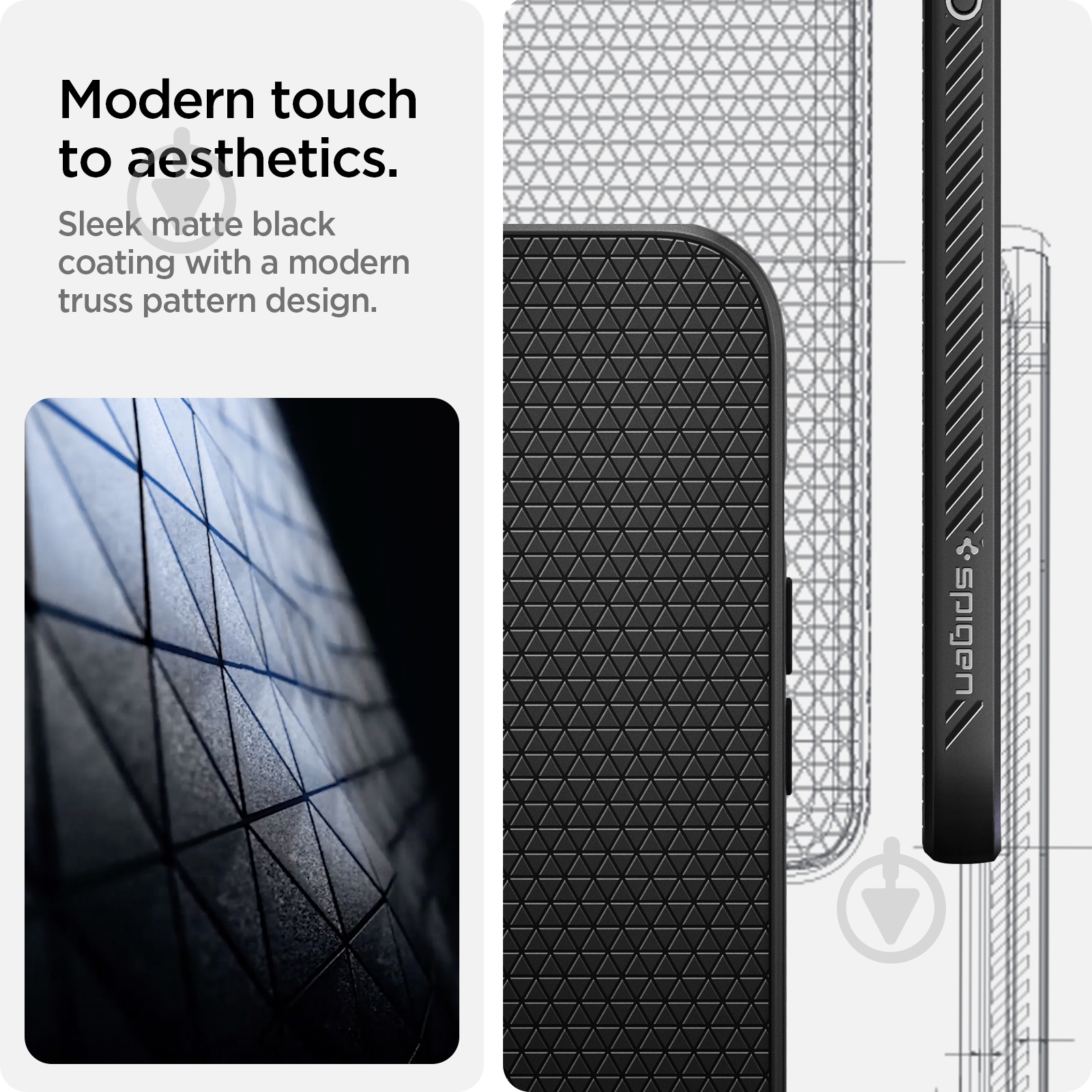 Чехол Spigen Liquid Air для Apple iPhone 13 Pro Max (ACS03201) matt black - фото 12