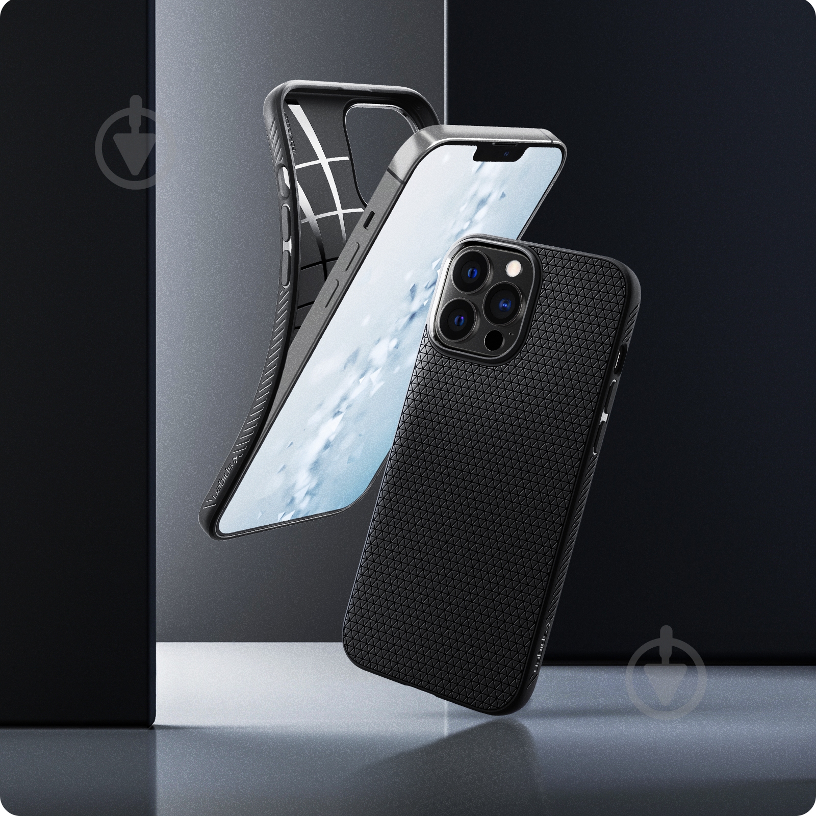 Чехол Spigen Liquid Air для Apple iPhone 13 Pro Max (ACS03201) matt black - фото 13