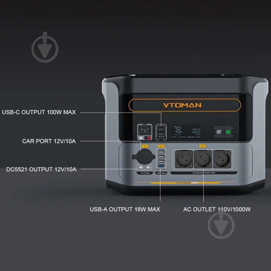 Зарядная станция VTOMAN FlashSpeed 1000 PB-85 (828 Вт·ч) - фото 7