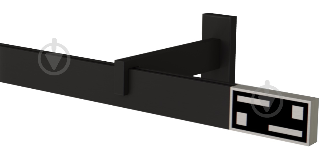 Комплект карниза Quadrum G-TECH одинарный 15/350 см черный/сталь с черными крючками - фото 1 Комплект карниза Quadrum G-TECH одинарный 15/350 см черный/сталь с черными крючками - фото 1