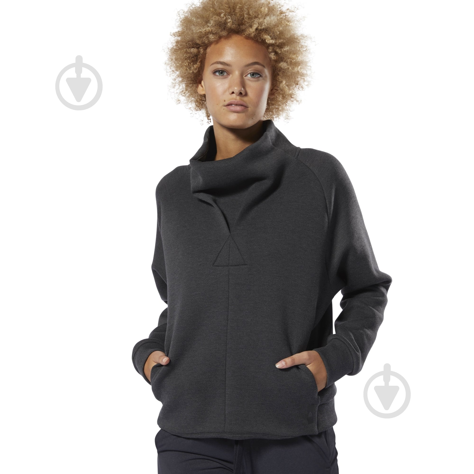 Свитшот Reebok TS COWL NECK DU4057 р. S черный - фото 1