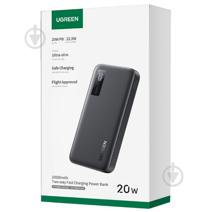 Повербанк UGREEN PB311 10000 mAh black (25742) - фото 3