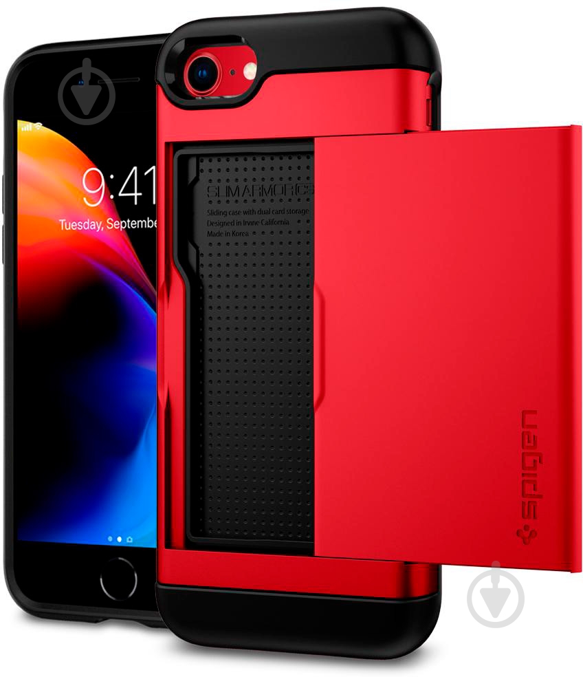 Чохол Spigen Slim Armor CS для Apple iPhone SE / Apple iPhone 7 / Apple iPhone 8 (042CS21725) red - фото 11