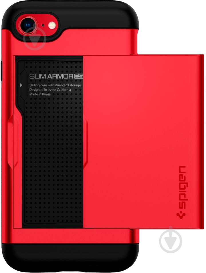Чохол Spigen Slim Armor CS для Apple iPhone SE / Apple iPhone 7 / Apple iPhone 8 (042CS21725) red - фото 2