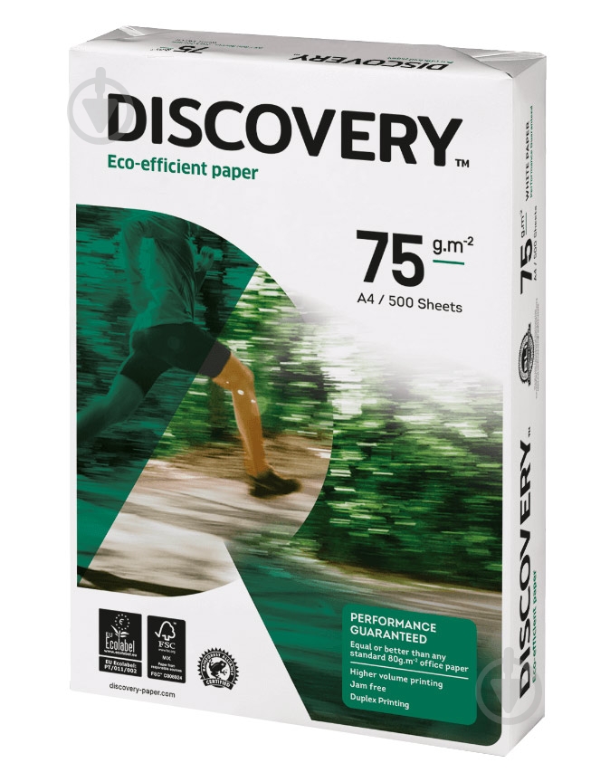 Бумага офисная Discovery A4 75 г/м белый 500 листов - фото 1