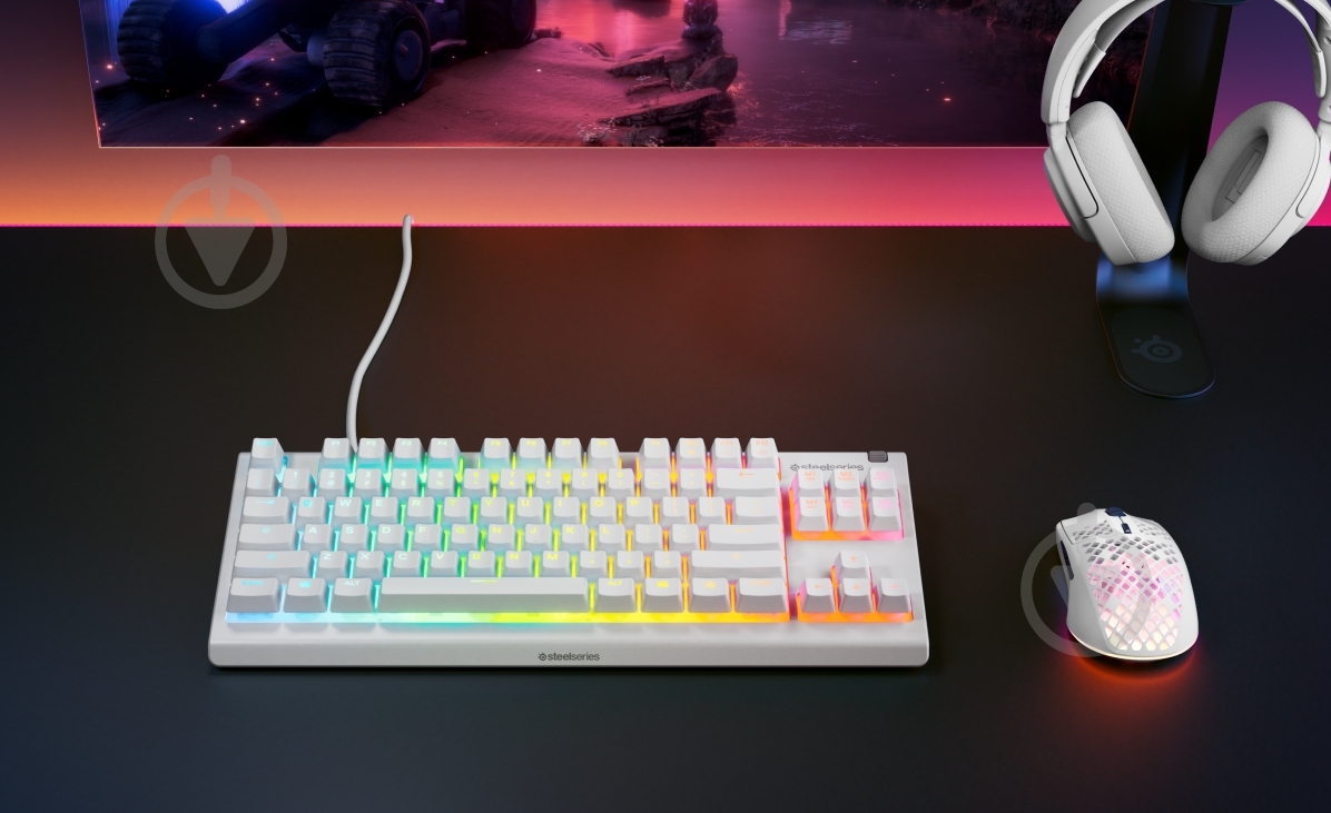 Клавиатура игровая SteelSeries Apex 3 TKL (64819) white - фото 6