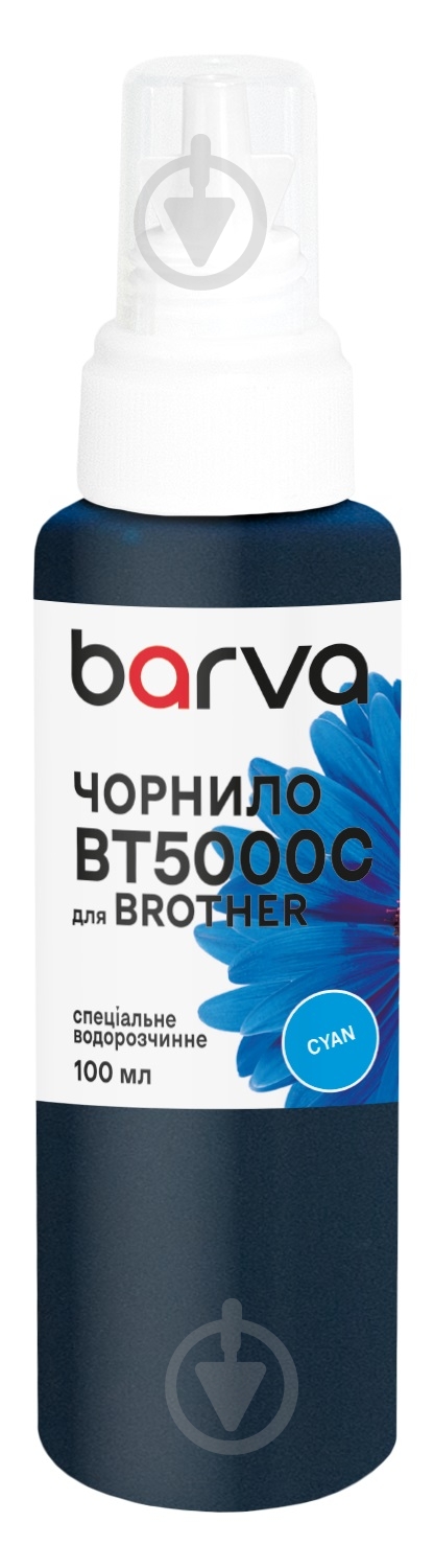 Чернила Barva для Brother BT5000C специальные 100 мл водорастворимые (BBT5000C-744) синий - фото 1
