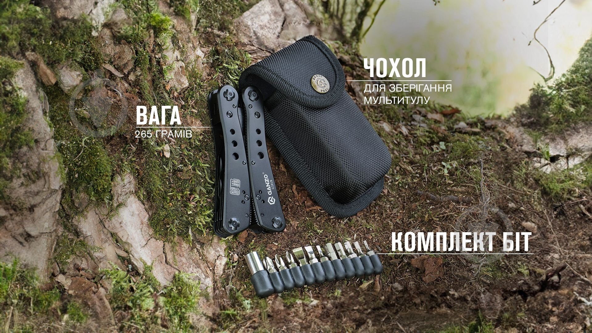 Мультитул Ganzo Multi Tool G201-B (22 функции) 000581103 - фото 8