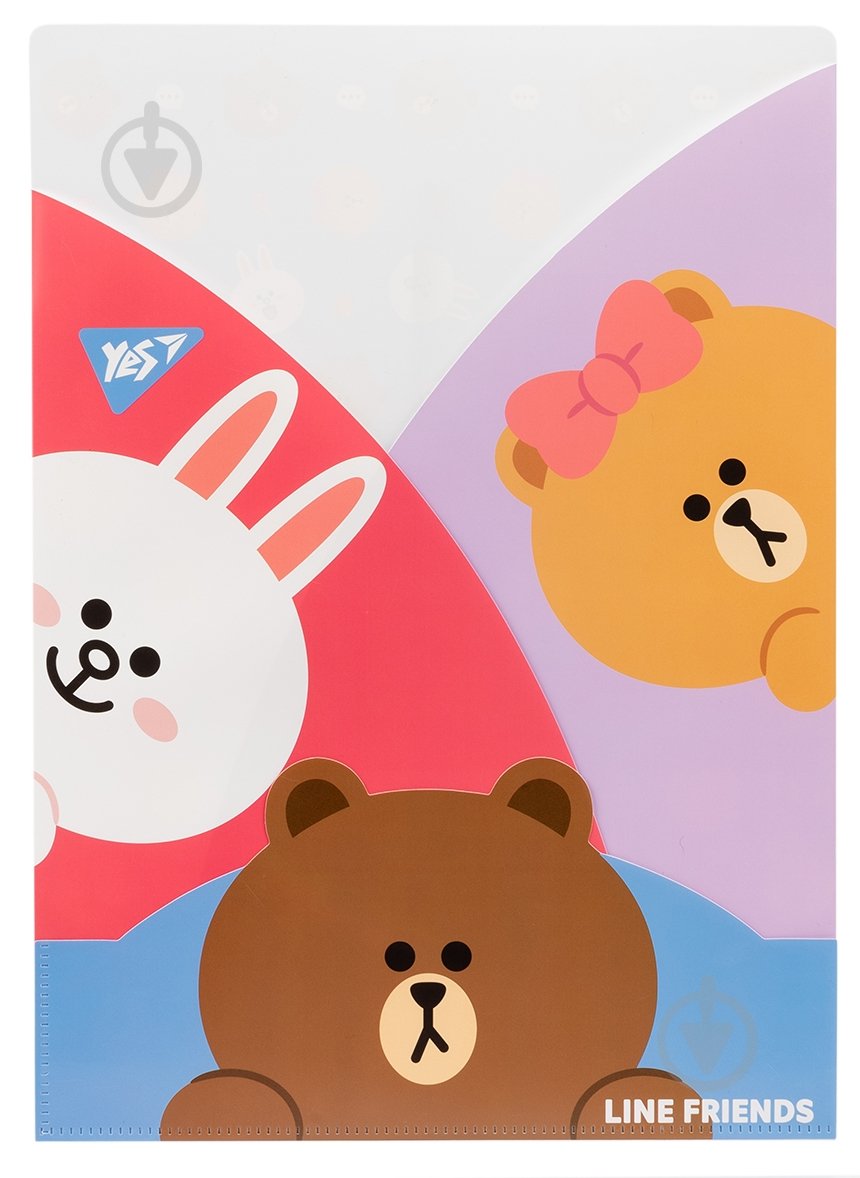 Папка-куточок А4 Line Friends 3 клапани YES - фото 1