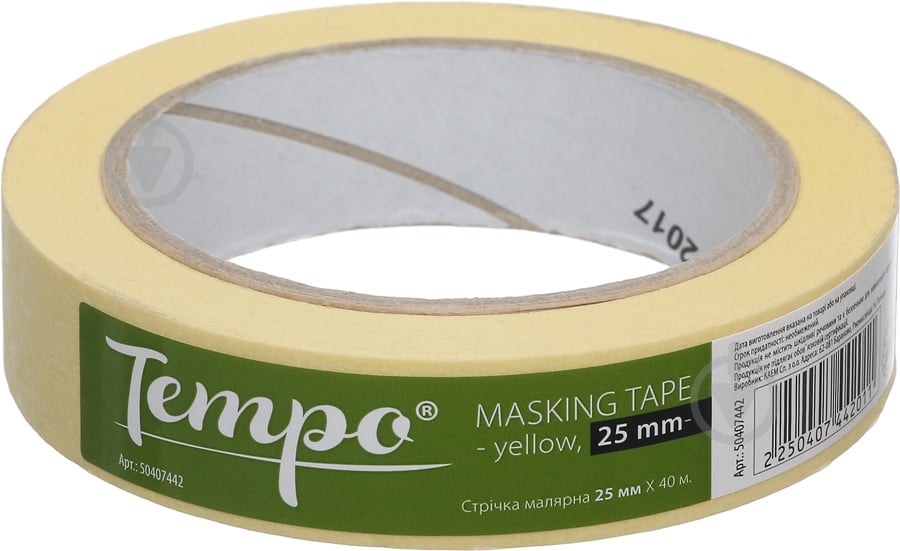 Стрічка малярна Tempo 25 мм x 40 м E0300-454025 - фото 1