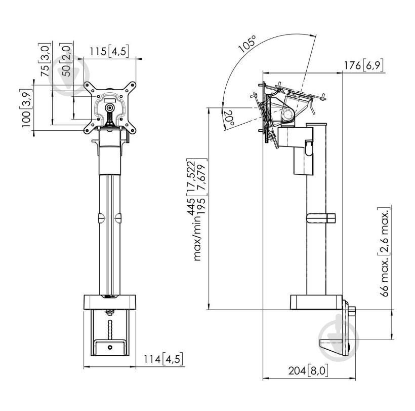 Кронштейн Vogels MOMO 2117 поворотно-наклонные 10"-43" черный - фото 9