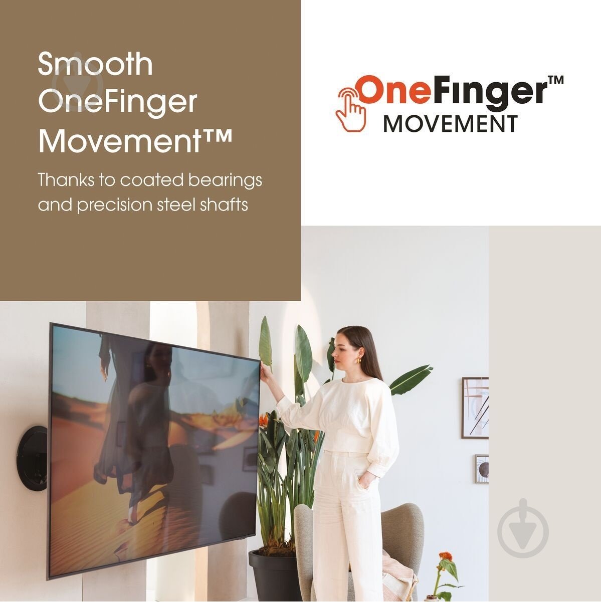 Кронштейн Vogels TVM 7655 DesignMount поворотно-похилі 40"-77" чорний - фото 2 Кронштейн Vogels TVM 7655 DesignMount поворотно-похилі 40"-77" чорний - фото 2