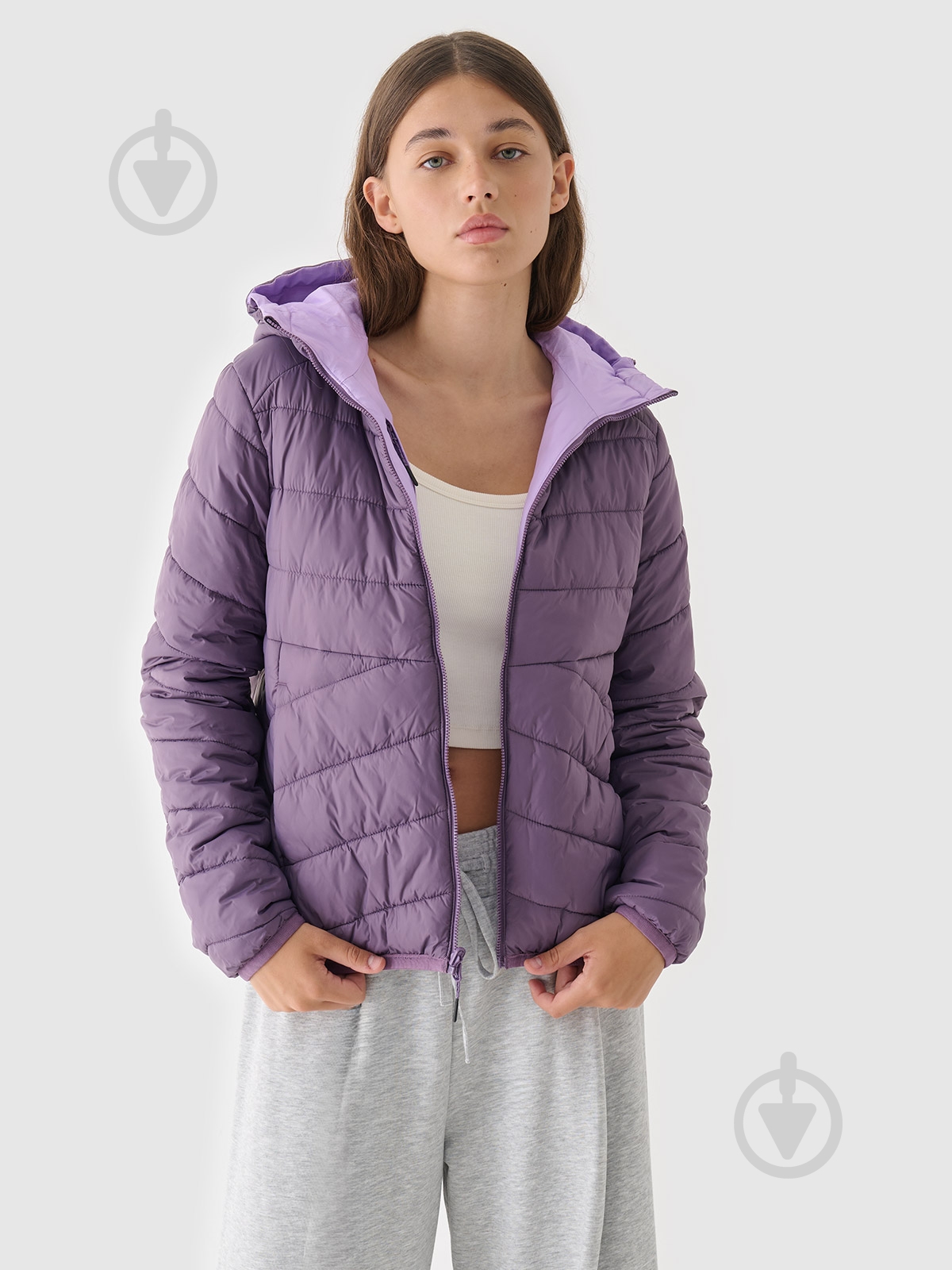 Пуховик жіночий зимовий 4F DOWN JACKET F471 4FWAW24TDJAF471-52S р.L фіолетовий - фото 2 Пуховик жіночий зимовий 4F DOWN JACKET F471 4FWAW24TDJAF471-52S р.L фіолетовий - фото 2