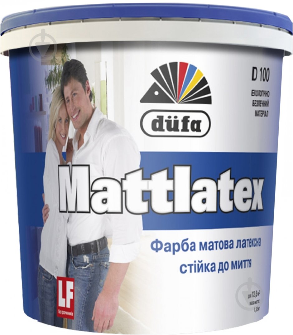 Фарба латексна водоемульсійна Dufa Mattlatex D100 мат білий 1,4 кг - фото 1