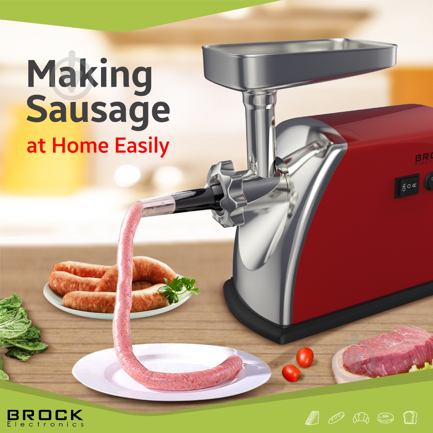 Мясорубка Brock MG 1601 RD - фото 12