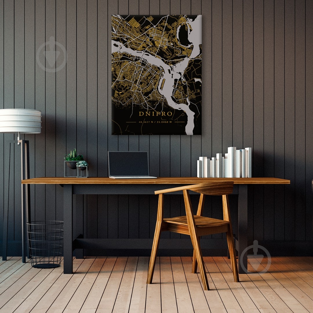 Постер Dnipro Gold Map 75x100 см Brushme - фото 2 Постер Dnipro Gold Map 75x100 см Brushme - фото 2