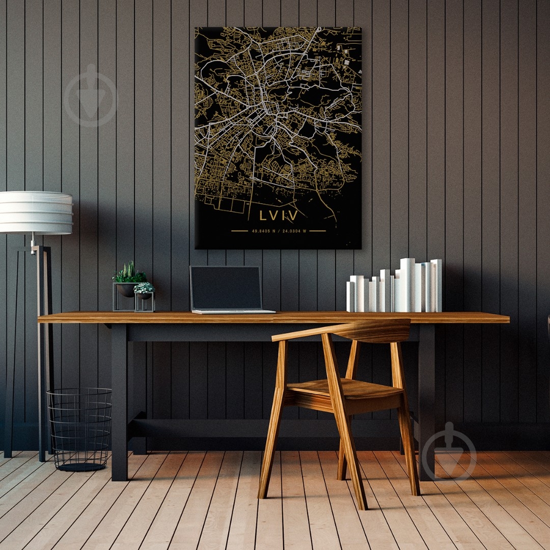 Постер Lviv Gold Map 50x65 см Brushme - фото 2