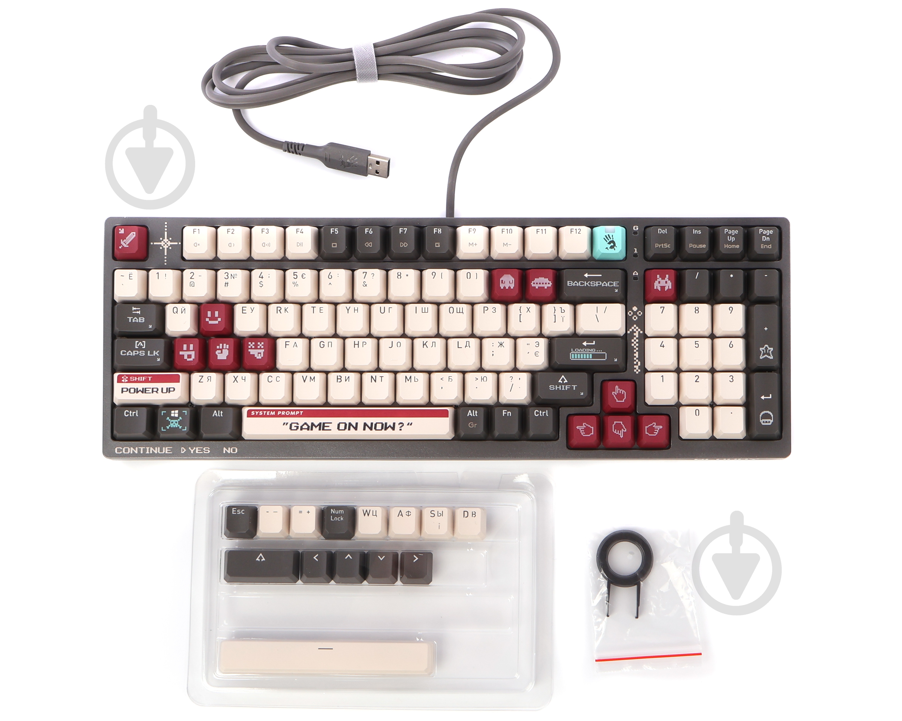 Клавиатура игровая BLOODY S98 (Pixels Red) (S98 (Pixels Red)) USB, BLMS Red Plus Switch grey - фото 5