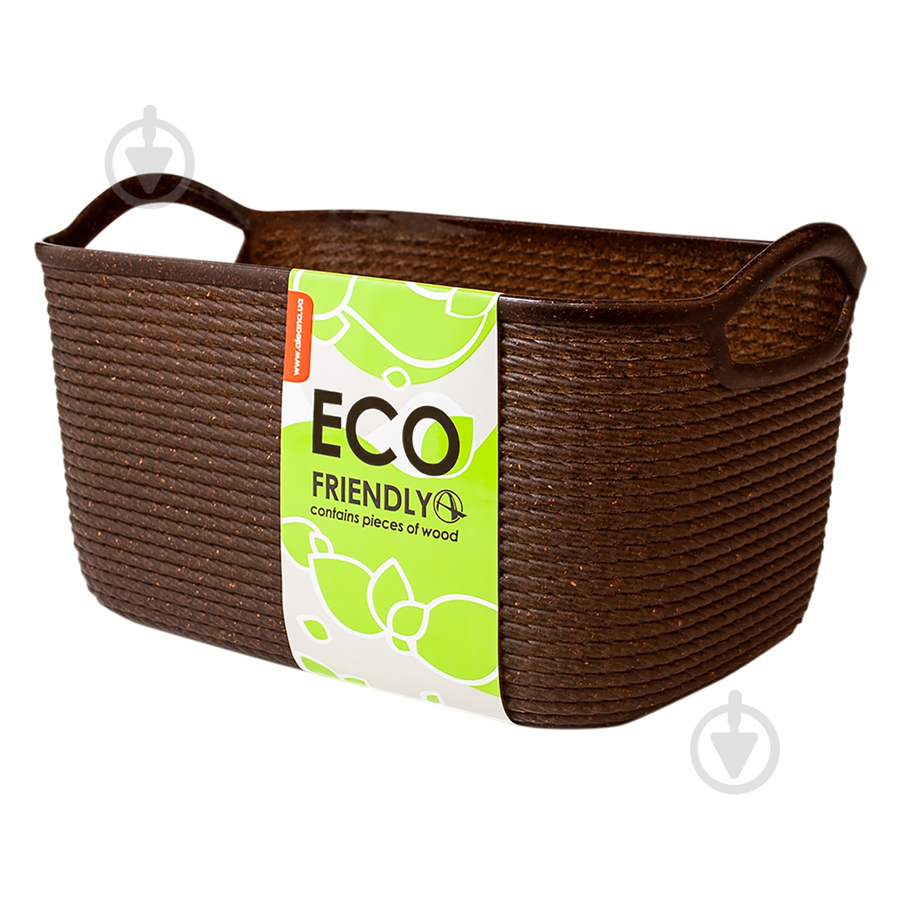 Кошик з ручками Алеана Джут M ECO WOOD коричневий екопластик - фото 1