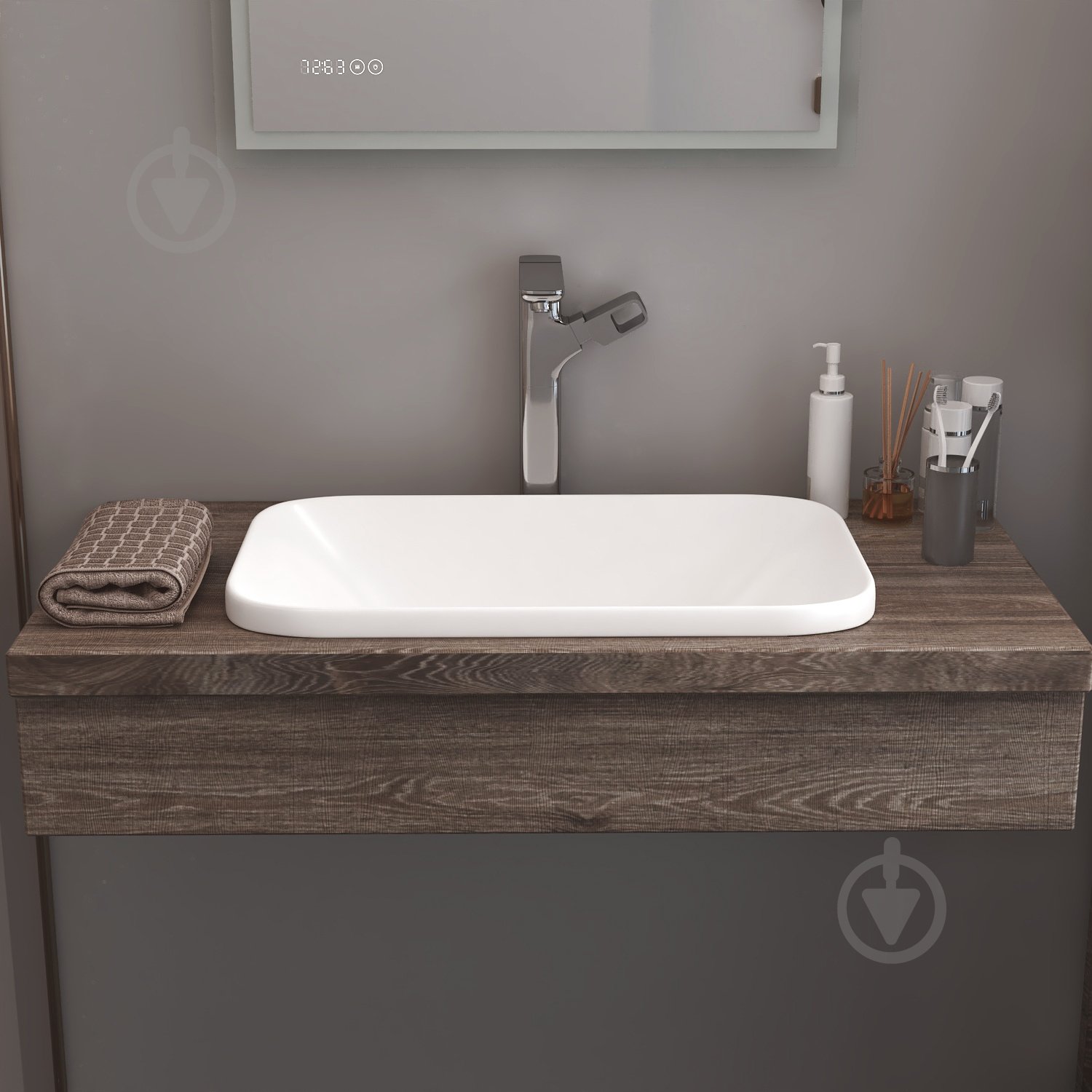 Умывальник Helmken 37060000 2 в 1: прямоугольный 60 см с донным клапаном Сlick-clack, золото - фото 9 Умывальник Helmken 37060000 2 в 1: прямоугольный 60 см с донным клапаном Сlick-clack, золото - фото 9