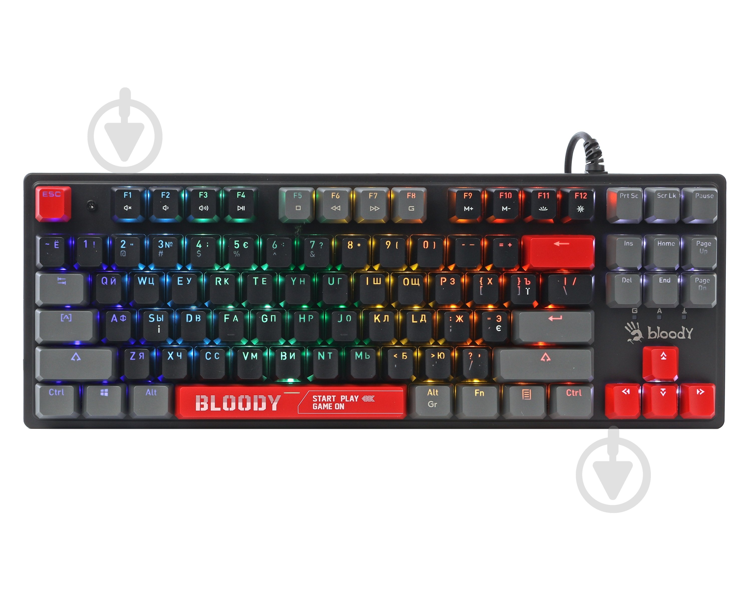 Клавиатура игровая BLOODY S310N (Energy Red) (S310N (Energy Red)) механическая USB, RGB подсветка black - фото 1